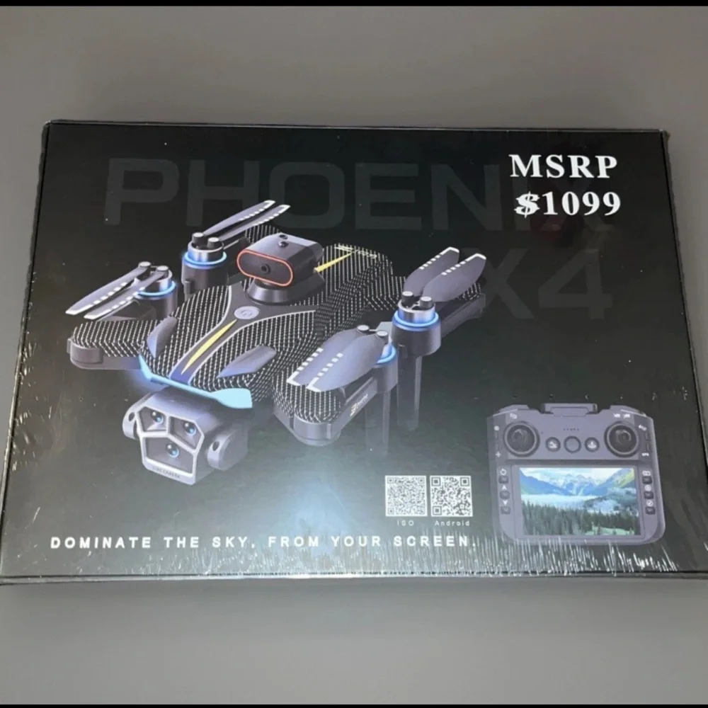Drone W/Cinematic Camera Built In Screen, Remote, GPS,Auto Return A Phoenix X4